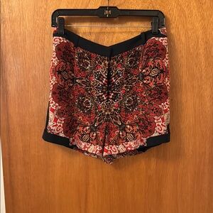 Topshop Red and Black High Waist Shorts